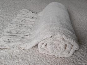 Manta de Algodão Tear Rústica Cru Gelo 1,20x1,80m para Decoração Boho Manta de Algodão Tear Rústica Cru Gelo 1,20x1,80m para Decoração Boho