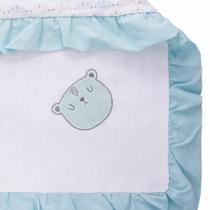 Manta de Bebê bordada Estampada Piquet Com Babado 80cmx80cm - Papi Baby