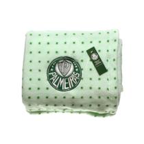 Manta De Bebe Infantil Baby Bordada Microfibra Palmeiras 90cm x 1,10m Cama Jolitex Verde Junior Baby