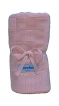 Manta de Bebê Sanches Baby Tricô Cor Rosa Liso