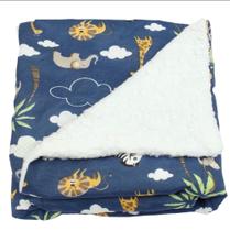 Manta de Bebê Sherpa Carneirinho 0,75x0,85m Cobertor Infantil Estampado para Menino e Menina, Macio, Quentinho e Confortável