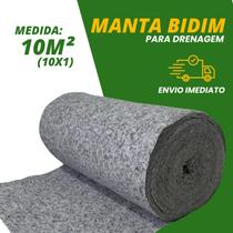 Manta De Bidim Geotextil Drenagem Jardineira Jardins Vasos 10m² (10mx1m)