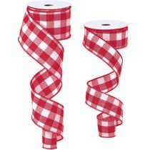 Manta de búfalo Ribbon Boao Gingham Wired Edge 3,8/6,35 cm x 10 m