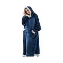 Manta De Flanela Super Longa De 180cm Com Capuz Para Mulheres E Homens, Pijamas De Inverno Manta De Flanela Super Longa De 180cm Com Capuz Para Mulheres E Homens, Pijamas De Inverno
