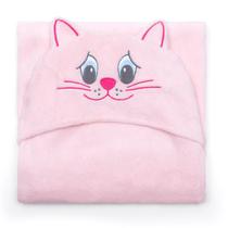 Manta de Microfibra c/ Capuz Bouton Infantil Miau Rosa Claro Manta de Microfibra c/ Capuz Bouton Infantil Miau Rosa Claro