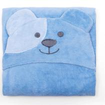 Manta de Microfibra c/ Capuz Bouton Infantil Ursinho Feliz Azul Manta de Microfibra c/ Capuz Bouton Infantil Ursinho Feliz Azul