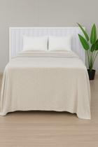 Manta De Microfibra Estampa Poá Habitat Casal - Poá Bege