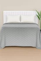 Manta De Microfibra Estampa Poá Habitat Queen - Poá Cinza