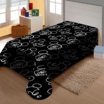 Manta de Microfibra Fun Solteiro Infantil Mickey Mouse Preta Jolitex