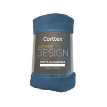 Manta de Microfibra Solteiro Corttex Home Desing Azul 1,50m x 2,00m - FATEX IND. COM. IMP EXP. LTDA