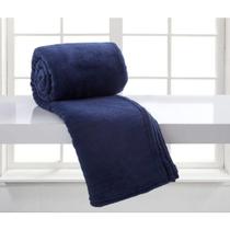 Manta de Microfibra Solteiro Marinho Corttex