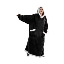 Manta De Moletom Super Longa De 150cm Com Capuz, Pijama De Inverno Para Mulheres E Homens
