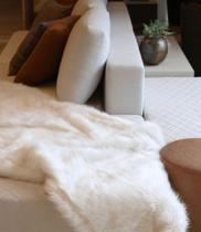 Manta de pelúcia ecológica dupla 1,50 x 0,80 bege