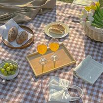 Manta de piquenique dobrável impermeável K Y KANGYUN 80x80 in, bronzeada