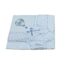 Manta de Piquet com Lasie 100% Algodão - Balão Azul