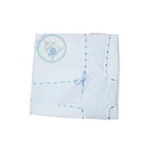 Manta de Piquet com Lasie 100% Algodão - Gaiola Azul