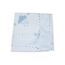 Manta de Piquet com Lasie 100% Algodão - Nuvem Azul