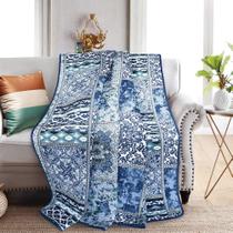 Manta de Retalhos NEWLAKE Azul Boêmio 152x198 cm Manta de Retalhos NEWLAKE Azul Boêmio 152x198 cm