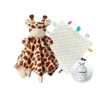 Manta de Seguridad para Bebé CREVENT con Peluche de Jirafa 34x34 cm