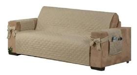 Manta De Sofá 3 Avulso Lugares King Laço Porta Controle Bege