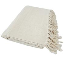 Manta de Sofá Grande na cor Crua Algodão Luxo 2,40 x 1,80