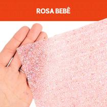 Manta De Strass Termocolante - Rosa Bebê - 132 - 23 Tiras - 23x40 - Nybc