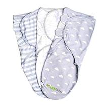 Manta de swaddle bebê ajustável por 0-3 meses - Bebê Envoltório infantil Conjunto 3 Pack Grey Cloud, Stripe, Stars - Newborn Swaddle, Baby Swaddle Cobertores para Baby Boy, Baby Boy Swaddle