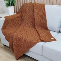 Manta de Trico Decorativa Xale Protetora Sofa 120x150cm Usufruto Tricot g5