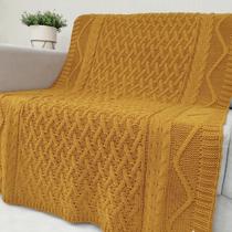 Manta de Tricô Para Sofá Poltrona Cobertor Cama Malha Encorpada 150x90cm Usufruto Decoração Sala S05