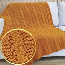 Manta de Tricô Para Sofá Poltrona Cobertor Cama Trança Grossa 150x90cm Usufruto Decoração Sala d05