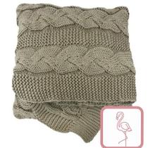 Manta de Tricô Trama Tranças Marrom 0,90X1,80 049-106 - Decortextil Manta de Tricô Trama Tranças Marrom 0,90X1,80 049-106 - Decortextil