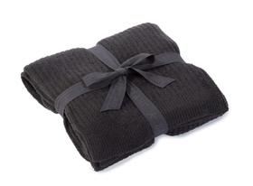 Manta decorativa Barefoot Dreams CozyChic Lite com textura canelada Carbon