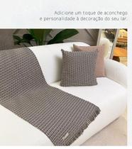Manta Decorativa Luxo Macramê 1,40m x 2,10m Sofá Poltrona