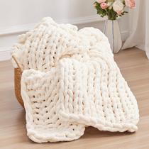 Manta Decorativa Negwoo 127 x 152 cm Tricô Grosso Creme Manta Decorativa Negwoo 127 x 152 cm Tricô Grosso Creme