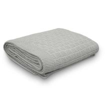 Manta Decorativa Para Sofá Tricot Golden 1,60m X 2,20m 100% Algodão Prata