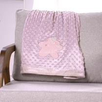 Manta dots bebês macia e fofinha 1,00m x 70cm Rosa