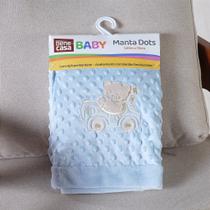 Manta Dots Bene Casa Azul para Bebê - 70cm x 1,10m