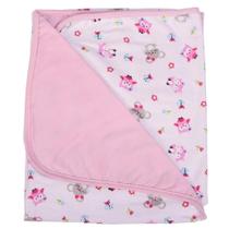 Manta Dupla Face 0,78x0,78cm Flanelada Baby Joy Corujinha - Incomfral