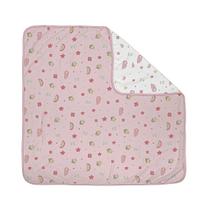 Manta Dupla Face Bublim Malhas - Jardim Rosa 100% Algodão