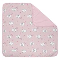Manta Dupla Face Bublim Malhas - Panda Rosa 78cm x 78cm Manta Dupla Face Bublim Malhas - Panda Rosa 78cm x 78cm
