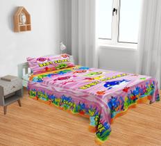 Manta E Fronha Baby Shark Menina Cobertor Fleece Solteiro 2pç MS-BS2