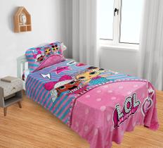 Manta E Fronha Boneca Lol Cobertor Fleece Solteiro 2pç MS-BL2
