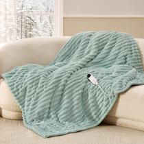 Manta Eléctrica Calefactable Bedsure Tipo Throw 50x60 pulg Franela Verde