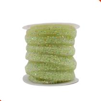 Manta em tira de strass 10mm rolo em resina com 10m
