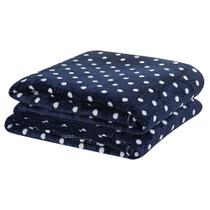 Manta Estampada Petit Poá Solteiro 01 Peça - Marinho