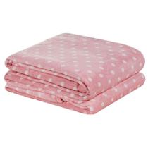 Manta Estampada Petit Poá Solteiro 01 Peça - Rosa