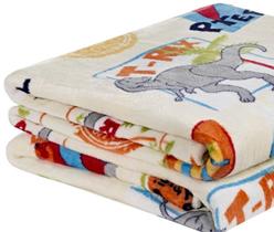 Manta Felpuda Coberta Kids Soft Solteiro Infantil de Dino