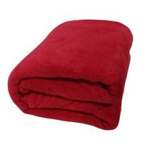 Manta Flanel Queen Microfibra Dupla Face Vermelho