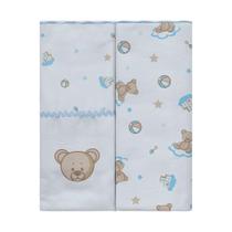 Manta Flanelada Bublim Masculino Urso Brinquedo Azul 500100H1