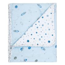 Manta Flanelada Papi 90x80cm Dupla Face Espaço Azul Manta Flanelada Papi 90x80cm Dupla Face Espaço Azul